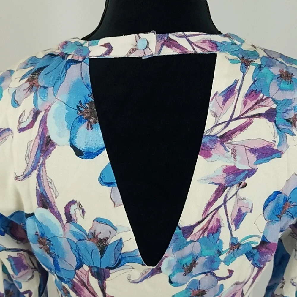 Free People 2 Tegan printed long sleeve mini dress‎ Romantic cottagecore Earthy